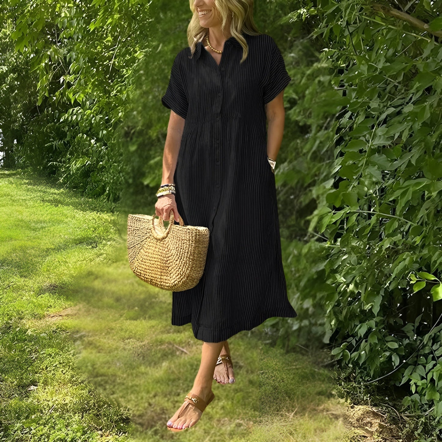Fioria | Flattering Striped Shirtdress
