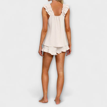 Phoebe – Ruffle Trim Lounge Set